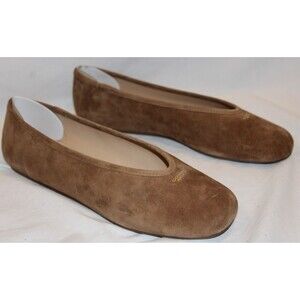 COACH WOMEN'S HOUSTON SUEDE BALLET LOAFERS COCONUT BROWN NIB